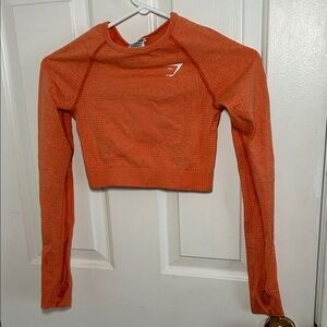 Gym Shark Women's Orange Long Sleeve Workout Top